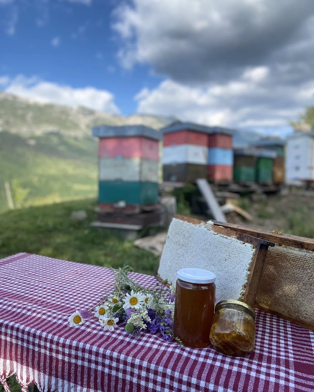 Tegle meda na pčelinjaku